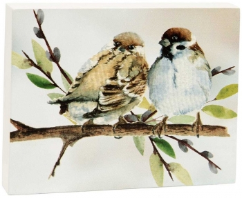 Nesting Bird Duo on Wooden Block
5" x 4"