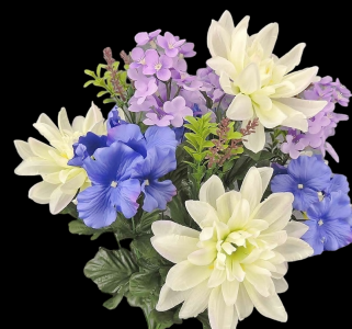Cream/Purple/Lavender Mixed Dahlia Hydrangea Lilac x 14 
22"
