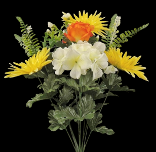 Yellow/Orange/Cream Mixed Gerbera Rose Hydrangea x 14 
21"