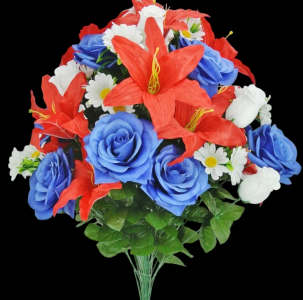 Red/White/Blue Mixed Lily Rose x 36
28"