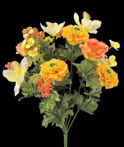 Orange/Yellow Mixed Marigold Rose Orchid x 18 
21"
