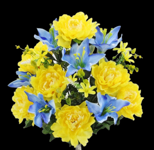 Blue/Yellow Mixed Peony Lily Filler 
24"