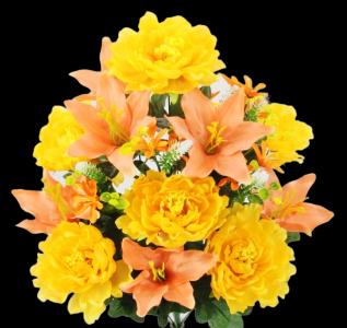 Gold/Peach Mixed Peony Lily Filler 
24"