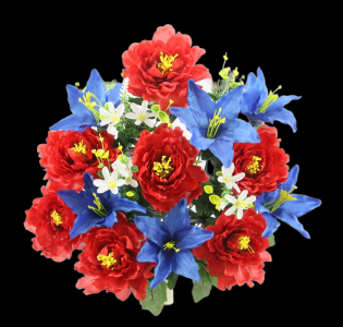 Red/White/Blue Mixed Peony Lily Filler
24"