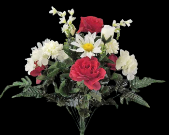 Red/Cream Mixed Rose Mum Hydrangea x 18 
22"