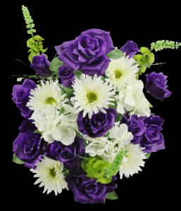 Purple/Cream Mixed Rose Gerbera Hydrangea x 24 
24"