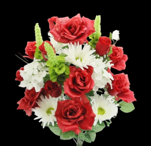 Red/Cream Mixed Rose Gerbera Hydrangea x 24 
24"