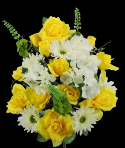 Yellow/Cream Mixed Rose Gerbera Hydrangea x 24 
24"