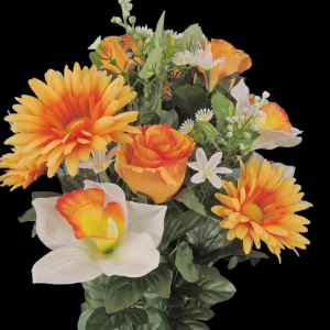 Orange/White Mixed Rose Daisy Orchid x 24 
24"