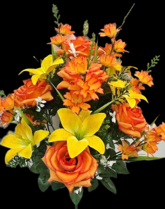 Orange/Yellow Mixed Rose Lily Spike x 24 
24"