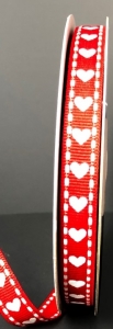 #1 Red Grosgrain with White Hearts
3/8" x 10yd