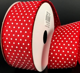 #9 Wired Red Linen/White Microdots
1.5" x 10yd