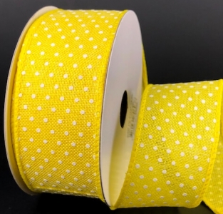 #9 Wired Yellow Linen/White Microdots
1.5" x 10yd