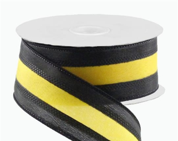 #9 Wired Black/Yellow Sports Ribbon 
1.5" x 10yd