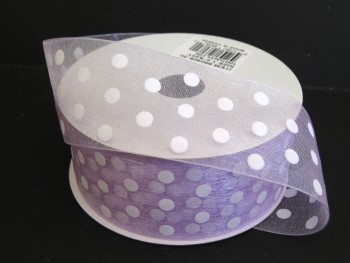 #9 Lavender Sheer with Dots 1.5" x 25yd
NO LONGER AVAILABLE 