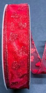 #9 Wired Red Sheer Glitter Hearts
1.5" x 50yd!