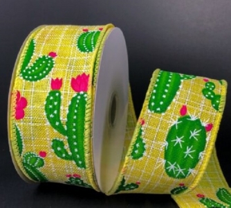 #9 Wired Yellow Linen Cactus
1.5" x 10yd