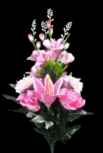 Beauty Mixed Rose Lily Zinnia Alstroemeria x 18 
26"