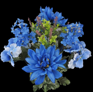 Blue Mixed Dahlia Hydrangea Lilac x 14 
22"