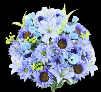 Blue Mixed Dahlia Sunflower x 36 
26"