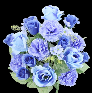 Blue Mixed Rose Carnation x 24 
19"