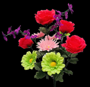 Bright Mixed Rose Gerbera Spike x 14 
20"