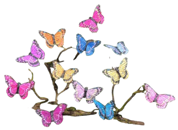 Butterflies with Wires Assorted Colors S/12
3.25"