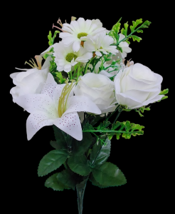 Cream Mixed Rose Lily Daisy x 11 
16"