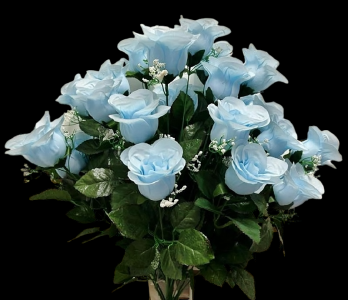Light Blue Giant Rose Bud with Gyp x 24
24"