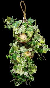 Mixed Greenery Teardrop with Bird Nests
28", 4" Nests