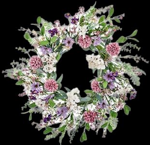 Mixed Pink Flower Foliage Wreath
22''