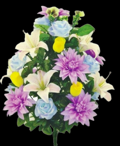 Pastel Mixed Color Fast Dahlia Lily Rose Bud x 30 
27"