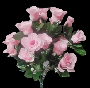Pink Giant Rose Bud with Gyp x 24
24"
