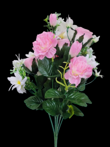 Pink Mixed Rose Daisy Carnation x 11 
18"