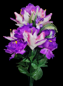 Purple Mixed Peony Lily Filler x 18 
24"