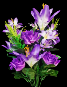 Purple Mixed Rose Lily Filler x 18 
26"