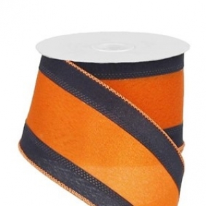 #40 Wired Navy/Orange Sports Ribbon 
2.5" x 10yd