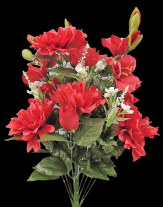 Red Mixed Dahlia Rose Gladiola 
18"