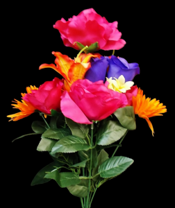 Spring Melody Mixed Rose Gerbera Lily x 12 
20"