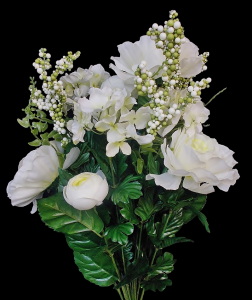 White Mixed Camellia Hydrangea x 14 
21"