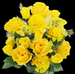 Yellow Mixed Rose Carnation x 24 
19"