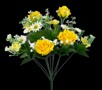 Yellow Mixed Rose Daisy x 12 
18"