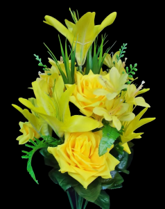 Yellow Mixed Rose Lily Filler x 18 
26"