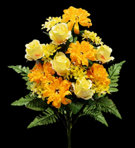 Yellow Mixed Zinnia Rose Filler Half Bush 
21"