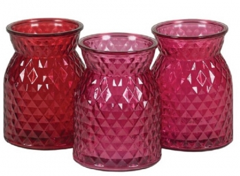 Assorted Berry Shades Diamond Vase S/12
4" x 6" 7-747GLS/1SW Hand Wash Only!