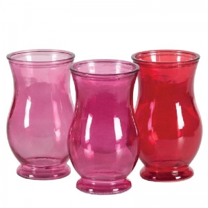 Assorted Berry Shades Regency Vase S/12
3" x 7" 4-580GLS/1SW  Hand Wash Only!
