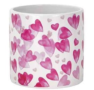 Red/Pink Heart Ceramic Pot
5"