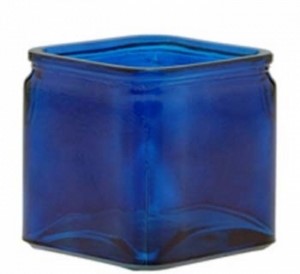 Cobalt Blue Cube Vase with Lip S/12
4.75" G5056