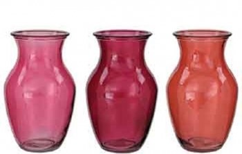 Assorted Berry Shades Rose Vase S/12
4" x 8" GV7638, Hand Wash only!