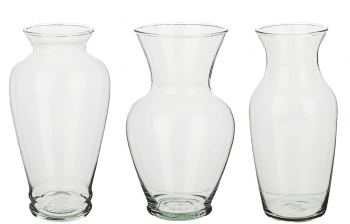 Recycled Glass Petite Trio Vase Assortment S/12
7" 3950AST